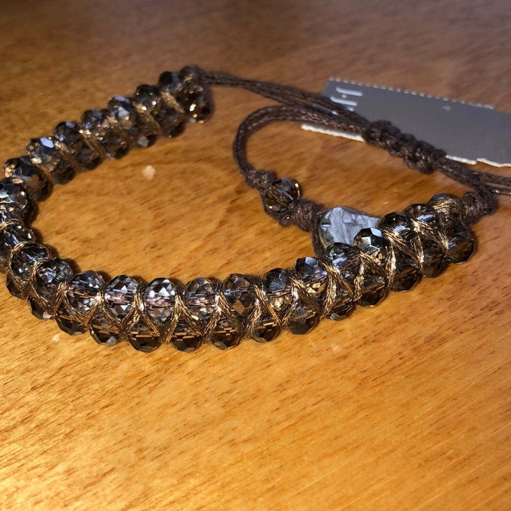 J Jill Crystal String Adjustable Bracelet NEW